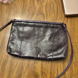 Elegant Purple Leather Clutch